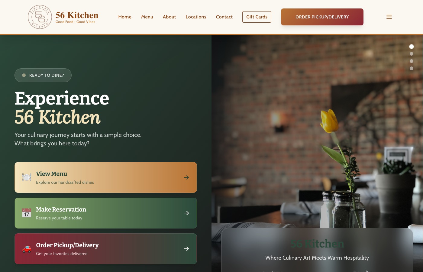 56 Kitchen website