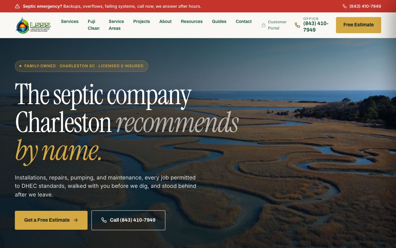Lowcountry Septic System Solutions live screenshot