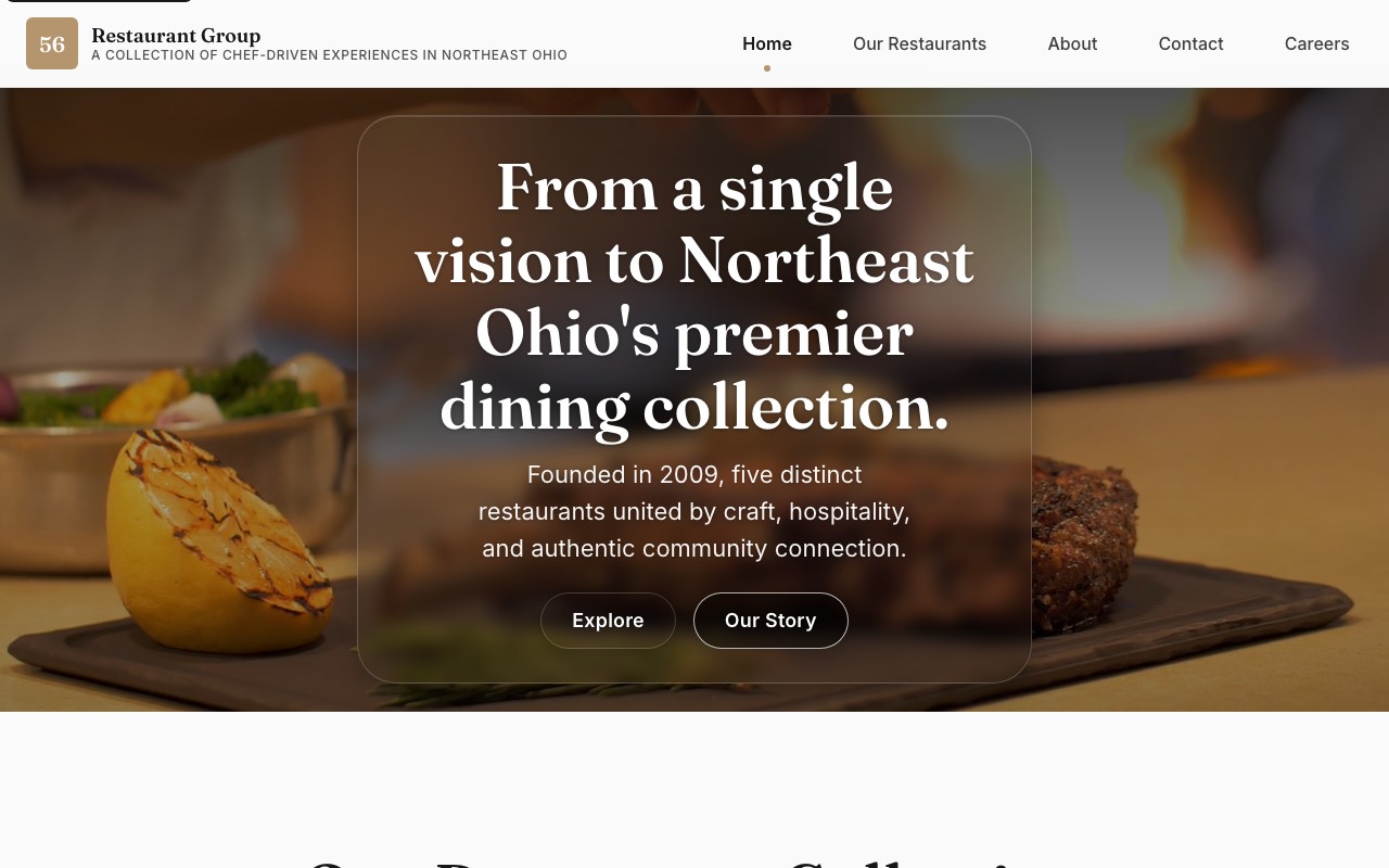 56 Restaurant Group website screenshot