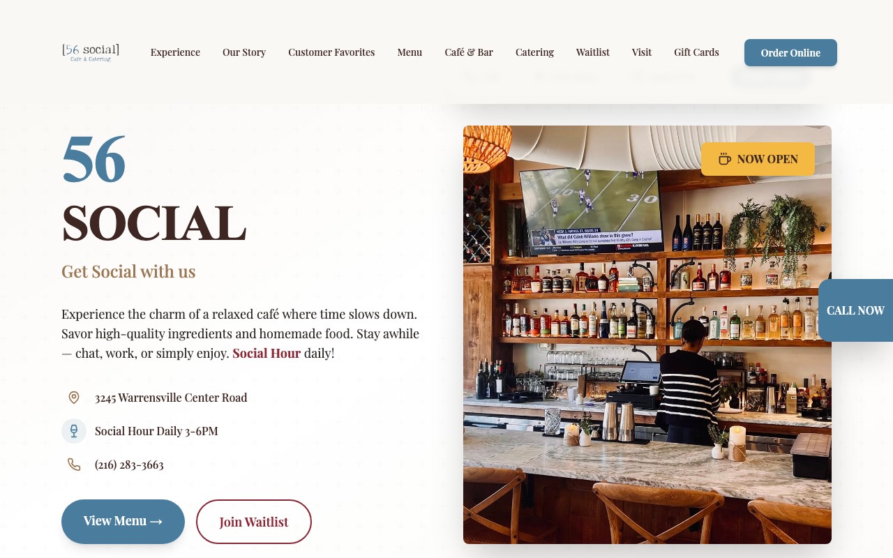 56 Social website screenshot